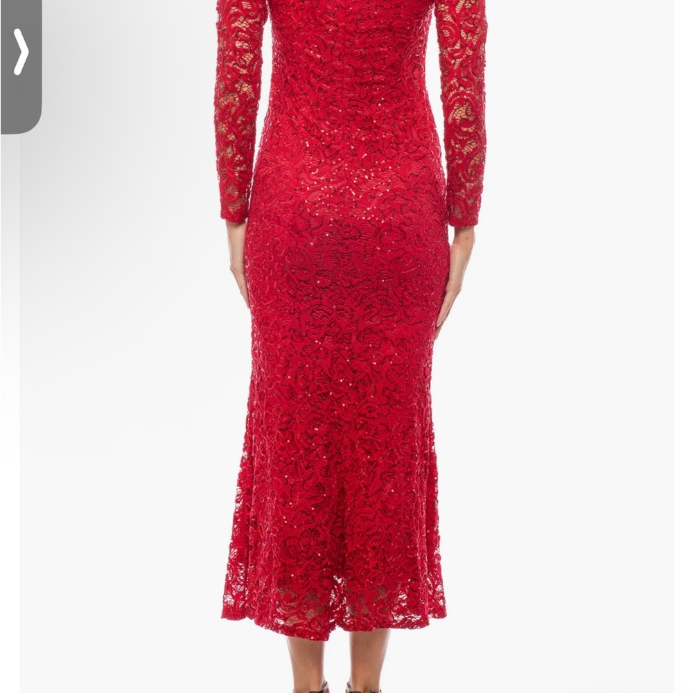 Marian Sequin Lace Long Sleeve Gown